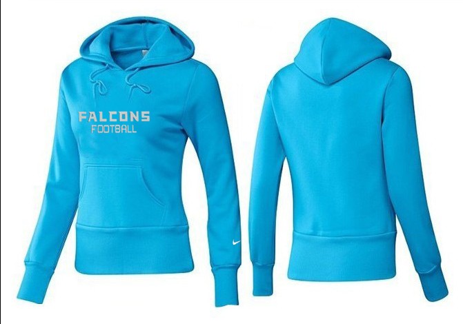 Nike Falcons Team Logo L.Blue Women Pullover Hoodies 02