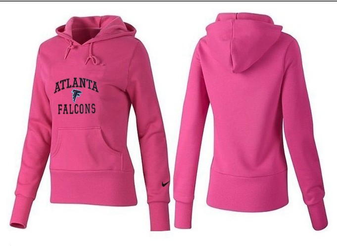 Nike Falcons Team Logo Pink Women Pullover Hoodies 02