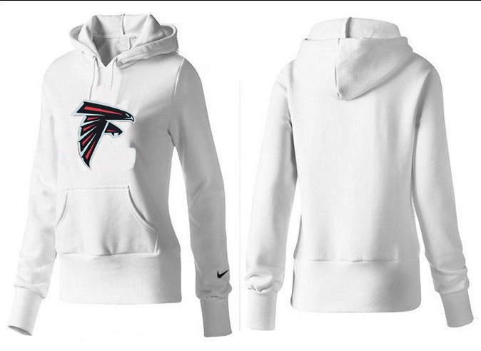 Nike Falcons Team Logo White Women Pullover Hoodies 01