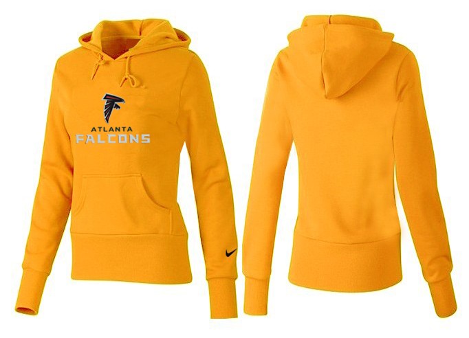 Nike Falcons Team Logo Yellow Women Pullover Hoodies 01