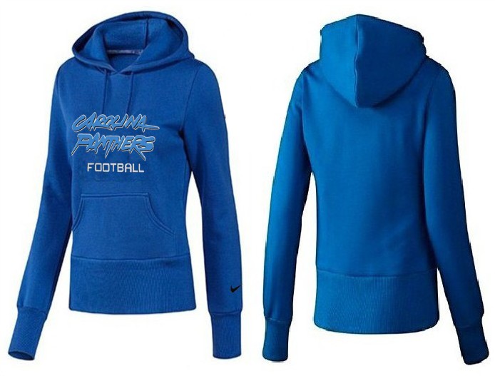 Nike Panthers Team Logo Blue Women Pullover Hoodies 04
