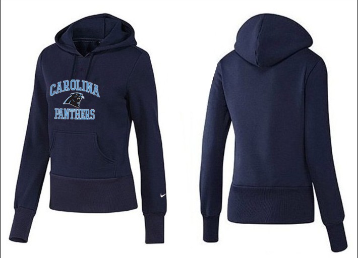 Nike Panthers Team Logo D.Blue Women Pullover Hoodies 02