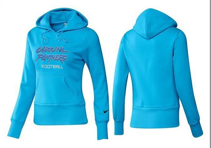 Nike Panthers Team Logo L.Blue Women Pullover Hoodies 04