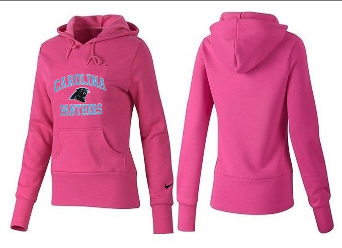 Nike Panthers Team Logo Pink Women Pullover Hoodies 02
