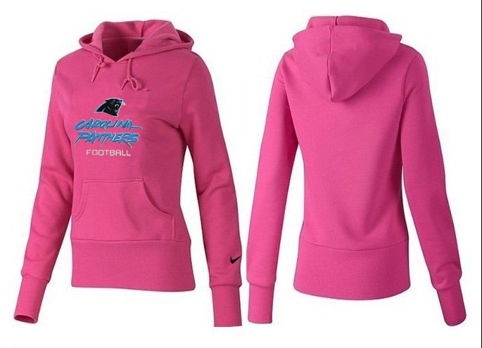 Nike Panthers Team Logo Pink Women Pullover Hoodies 03