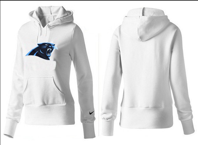 Nike Panthers Team Logo White Women Pullover Hoodies 01