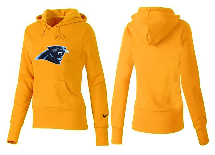 Nike Panthers Team Logo Yellow Women Pullover Hoodies 01