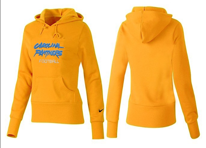 Nike Panthers Team Logo Yellow Women Pullover Hoodies 04