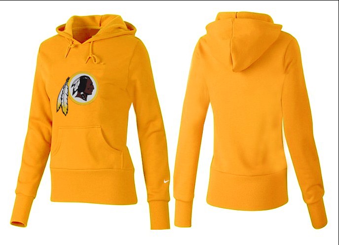 Nike Redskins Team Logo Yellow Women Pullover Hoodies 01 - Click Image to Close
