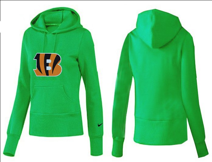 Nike Bengals Team Logo Green Women Pullover Hoodies 01