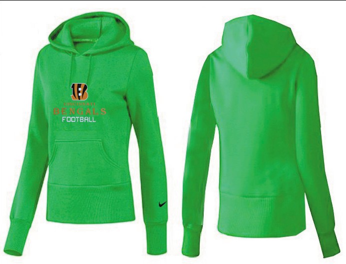 Nike Bengals Team Logo Green Women Pullover Hoodies 02