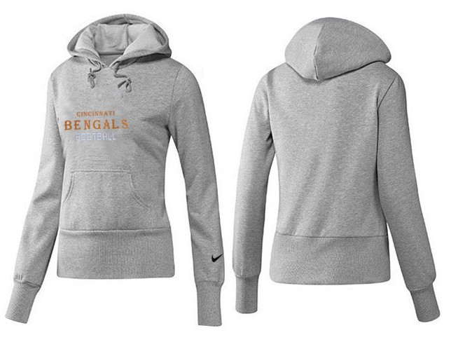 Nike Bengals Team Logo Grey Women Pullover Hoodies 02