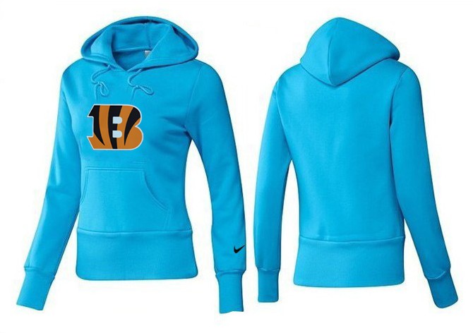 Nike Bengals Team Logo L.Blue Women Pullover Hoodies 01