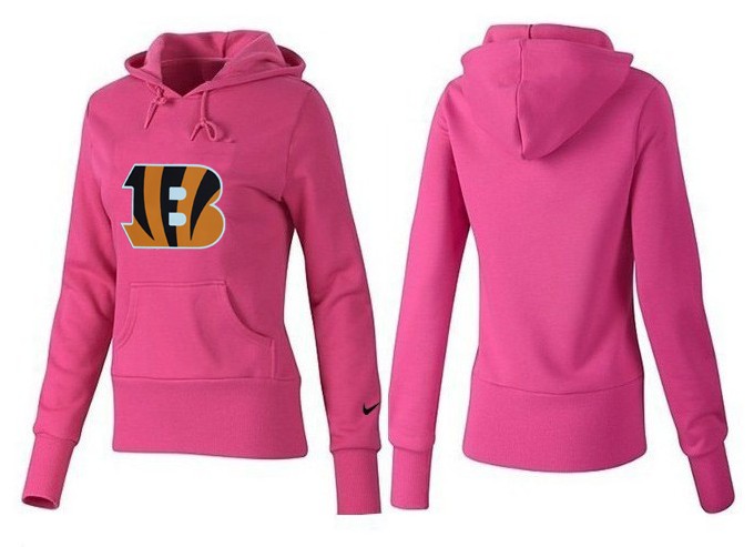 Nike Bengals Team Logo Pink Women Pullover Hoodies 03