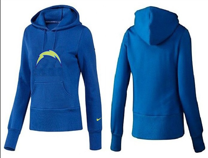Nike Chargers Team Logo Blue Women Pullover Hoodies 01