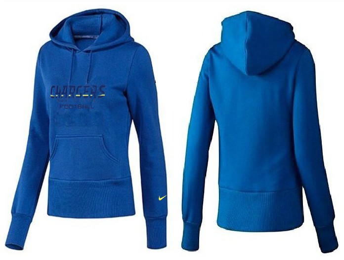 Nike Chargers Team Logo Blue Women Pullover Hoodies 04
