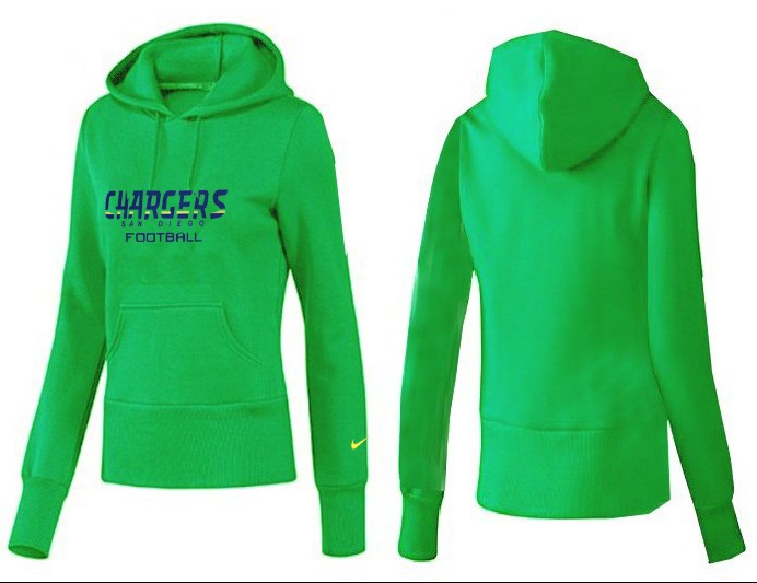 Nike Chargers Team Logo Green Women Pullover Hoodies 01