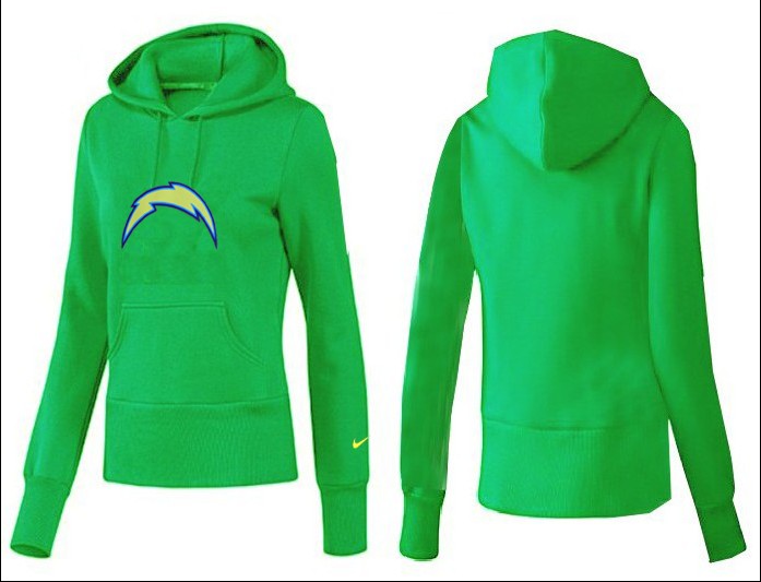 Nike Chargers Team Logo Green Women Pullover Hoodies 03