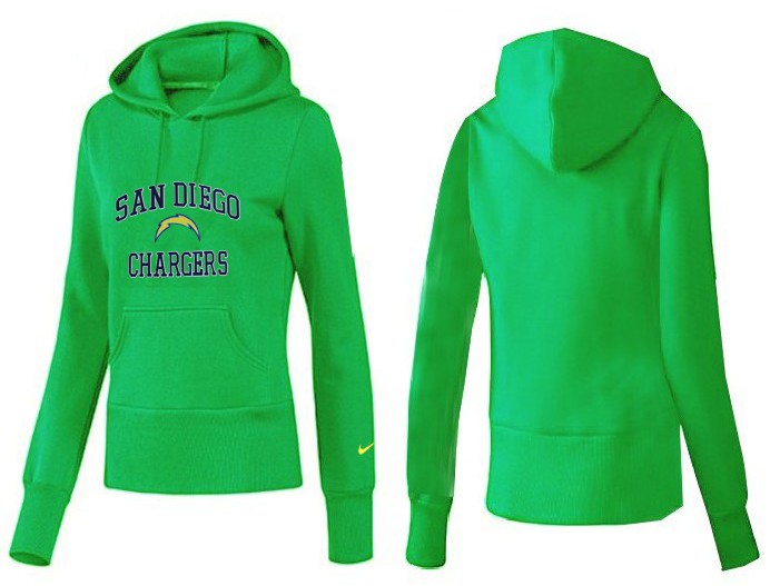 Nike Chargers Team Logo Green Women Pullover Hoodies 04