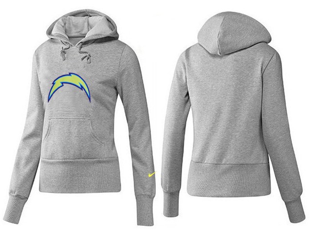 Nike Chargers Team Logo Grey Women Pullover Hoodies 01