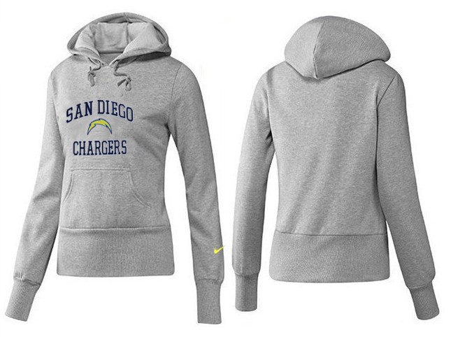 Nike Chargers Team Logo Grey Women Pullover Hoodies 02