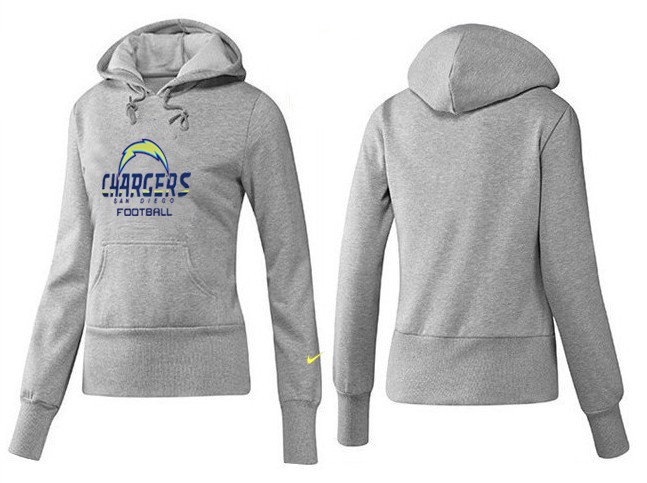 Nike Chargers Team Logo Grey Women Pullover Hoodies 03