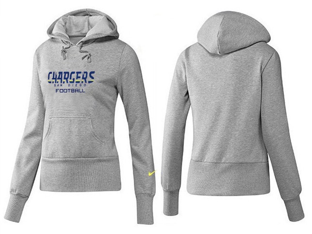 Nike Chargers Team Logo Grey Women Pullover Hoodies 04