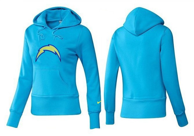 Nike Chargers Team Logo L.Blue Women Pullover Hoodies 01
