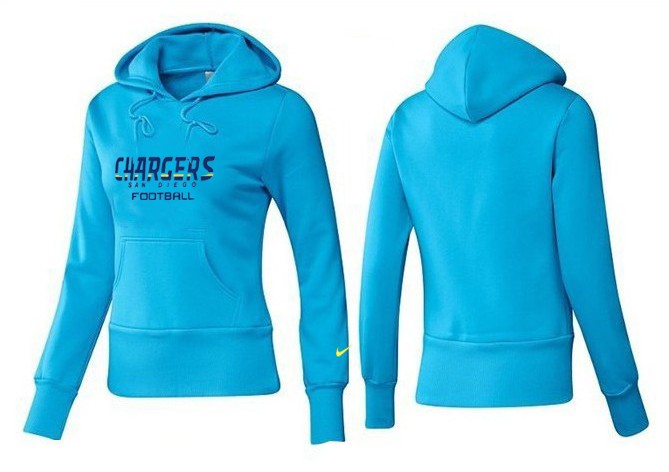 Nike Chargers Team Logo L.Blue Women Pullover Hoodies 04