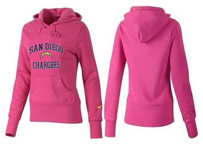 Nike Chargers Team Logo Pink Women Pullover Hoodies 02