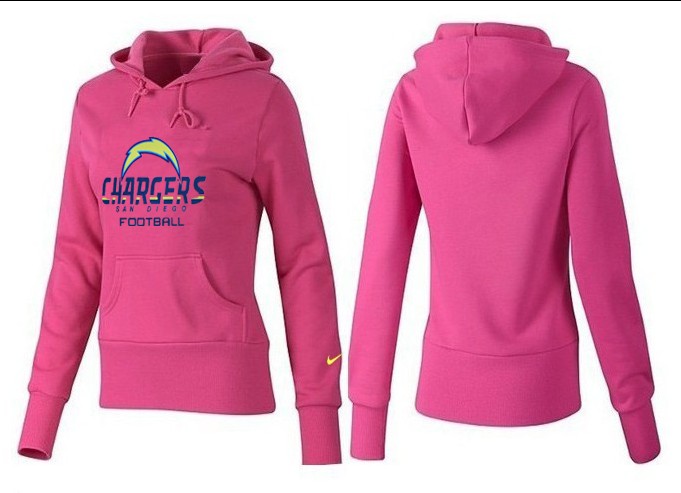 Nike Chargers Team Logo Pink Women Pullover Hoodies 03