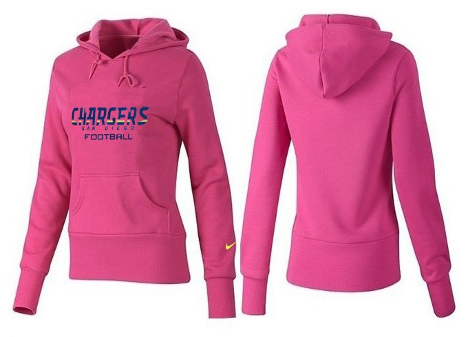 Nike Chargers Team Logo Pink Women Pullover Hoodies 04