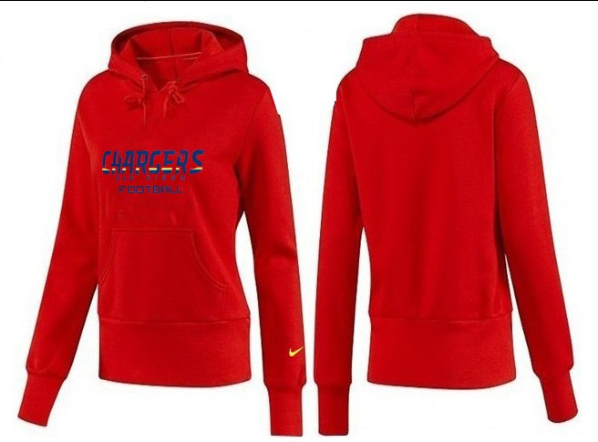 Nike Chargers Team Logo Red Women Pullover Hoodies 04