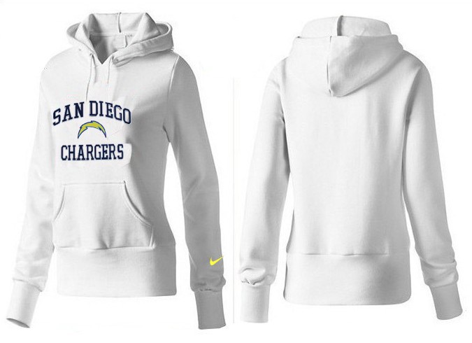 Nike Chargers Team Logo White Women Pullover Hoodies 02