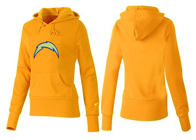 Nike Chargers Team Logo Yellow Women Pullover Hoodies 01