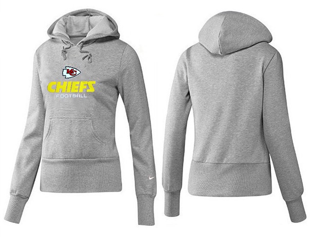 Nike Chiefs Team Logo Grey Women Pullover Hoodies 03
