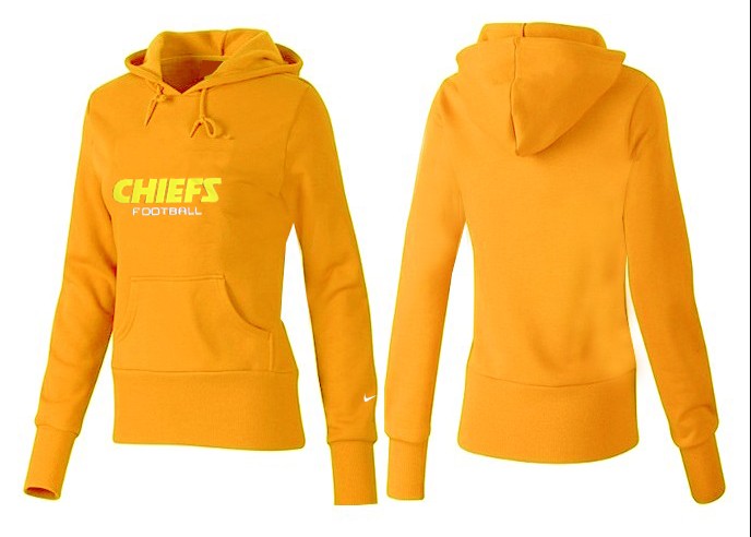 Nike Chiefs Team Logo Yellow Women Pullover Hoodies 01