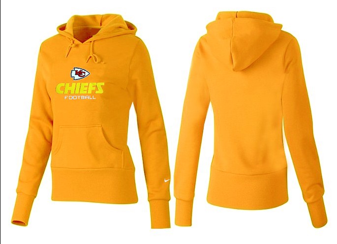 Nike Chiefs Team Logo Yellow Women Pullover Hoodies 03