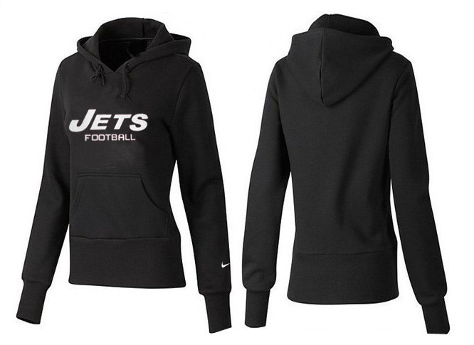 Nike Jets Team Logo Black Women Pullover Hoodies 03