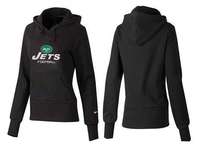 Nike Jets Team Logo Black Women Pullover Hoodies 04