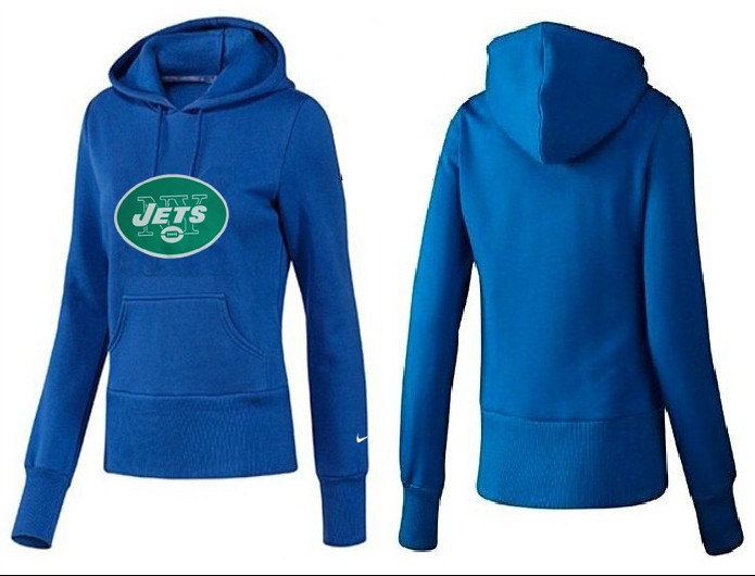 Nike Jets Team Logo Blue Women Pullover Hoodies 01