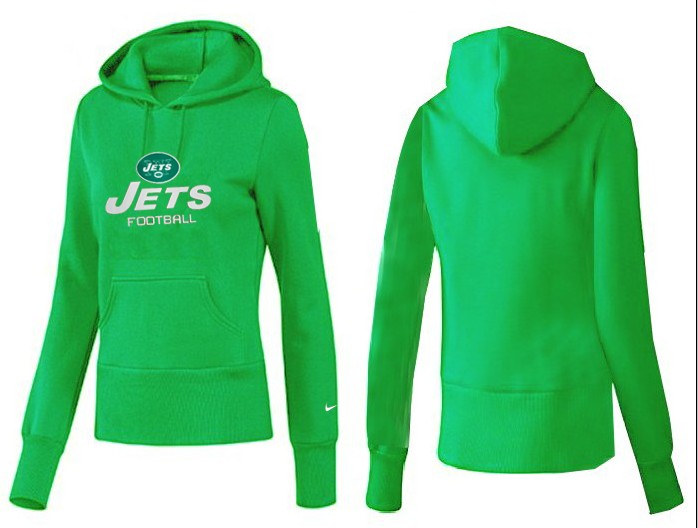 Nike Jets Team Logo Green Women Pullover Hoodies 02