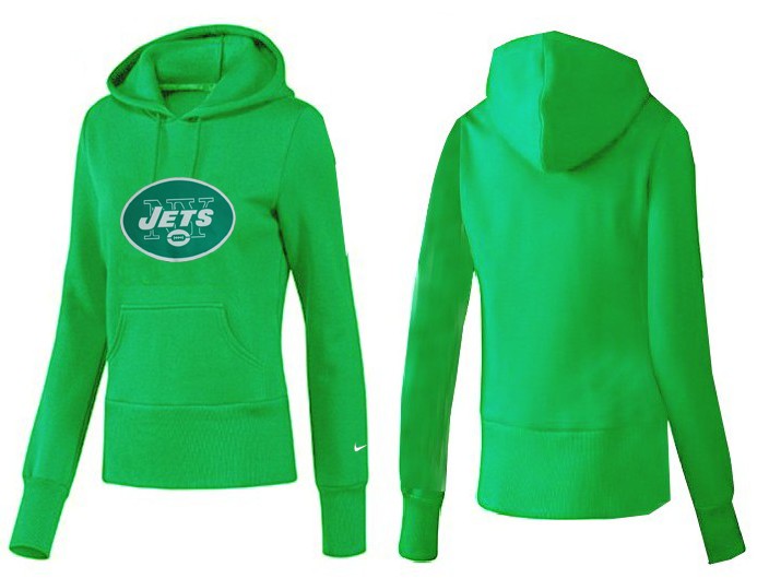 Nike Jets Team Logo Green Women Pullover Hoodies 04