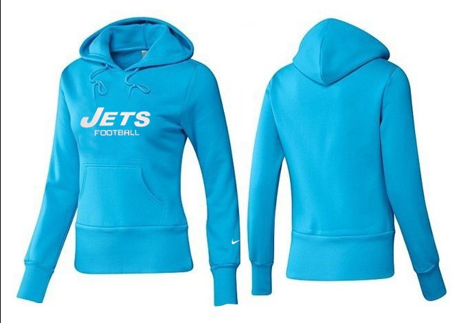 Nike Jets Team Logo L.Blue Women Pullover Hoodies 02