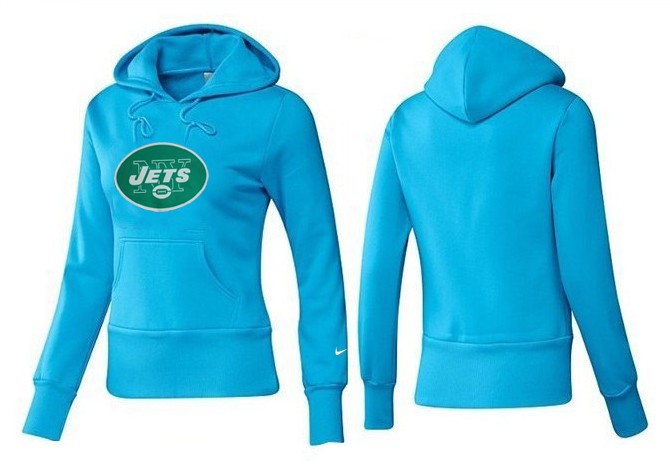 Nike Jets Team Logo L.Blue Women Pullover Hoodies 04
