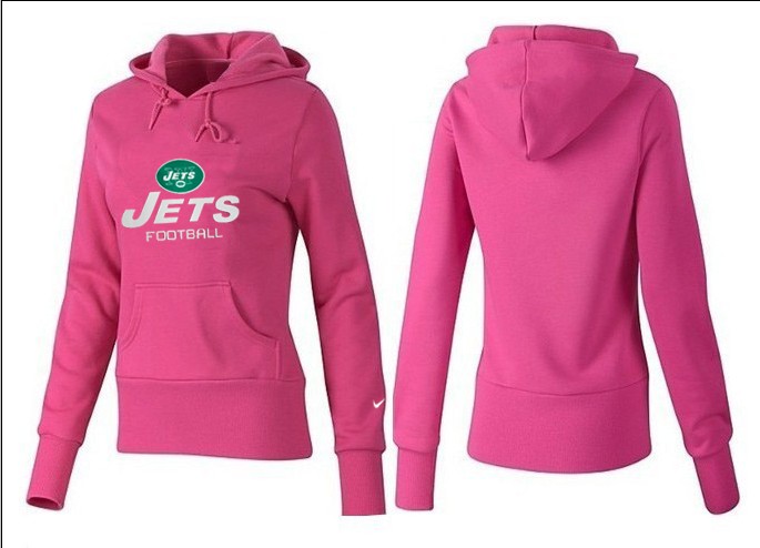Nike Jets Team Logo Pink Women Pullover Hoodies 01