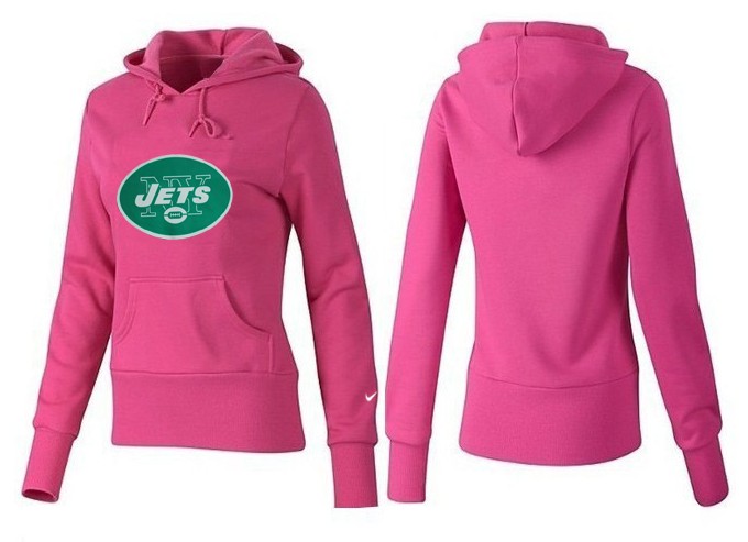 Nike Jets Team Logo Pink Women Pullover Hoodies 02