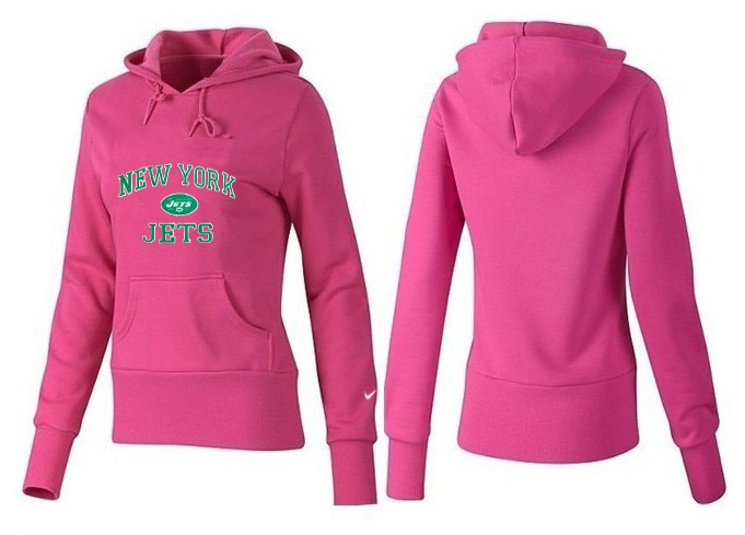 Nike Jets Team Logo Pink Women Pullover Hoodies 03