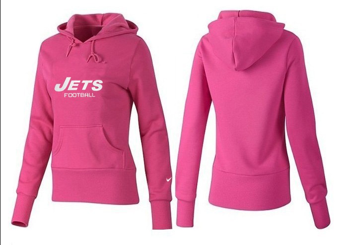 Nike Jets Team Logo Pink Women Pullover Hoodies 04
