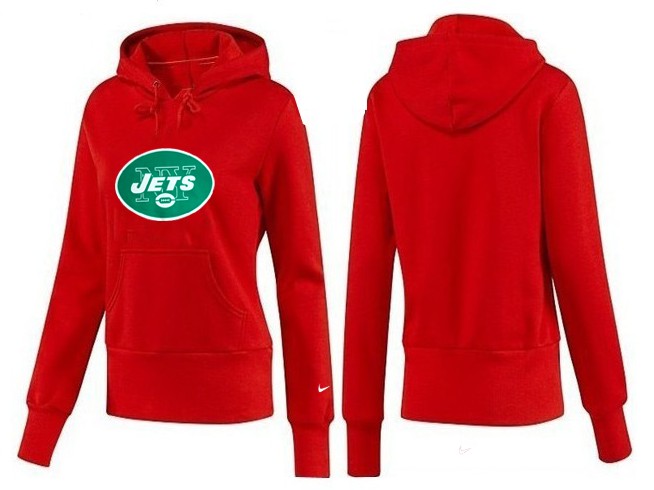 Nike Jets Team Logo Red Women Pullover Hoodies 02
